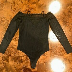 🖤 Abercrombie & Fitch Soft Collection Mesh Off-the-Shoulder Bodysuit
